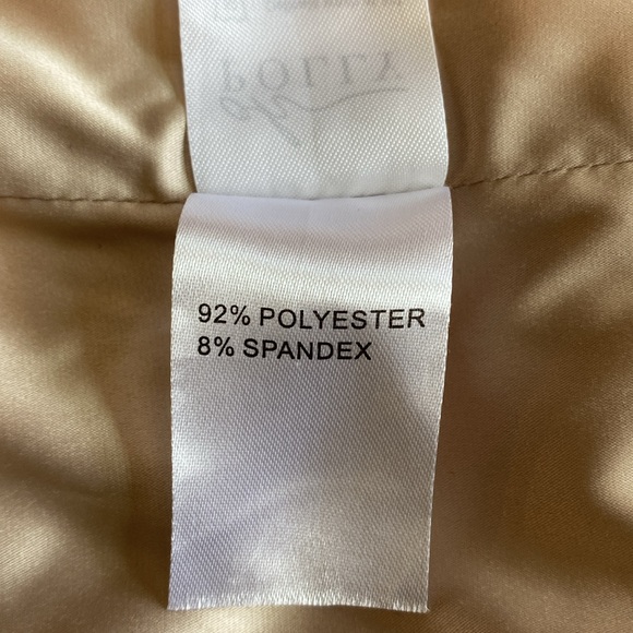 NWT Oh Polly Cut ‘Em Off Satin Bodycon Midi Dress in Beige, Size 0 - Picture 13 of 17